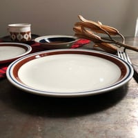 ROYAL STONE　ロイヤルストーン プレート／中皿　ブラウンライン　23.4cm　STONEWARE（傷あり）