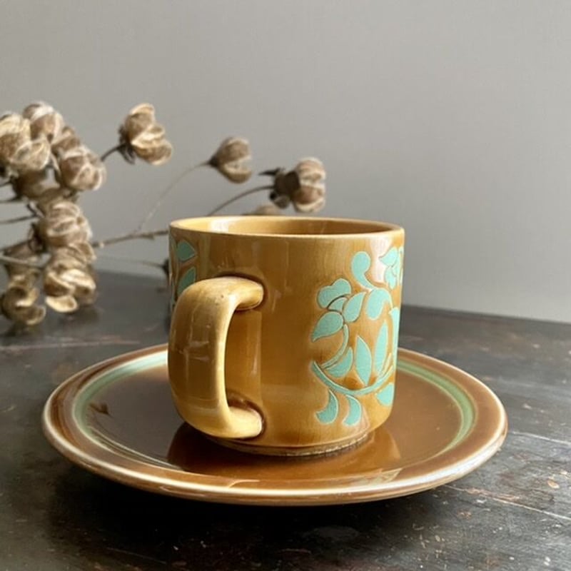 昭和レトロ カップ&ソーサー STONEWARE 1707-6(未使用長期保管 昭和レトロ カップ&ソーサー STONEWARE 1707-6(未使用長期保管