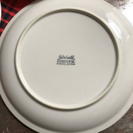 ROYAL STONE　ロイヤルストーン プレート／中皿　ブラウンライン　23.4cm　STONEWARE（傷あり）