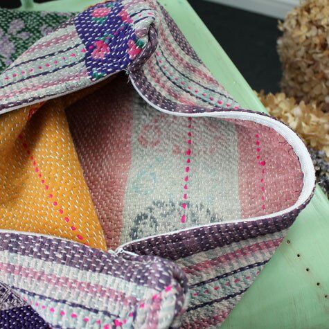 ヴィンテージ カンタ／ラリーキルト クッションカバー 中材付き