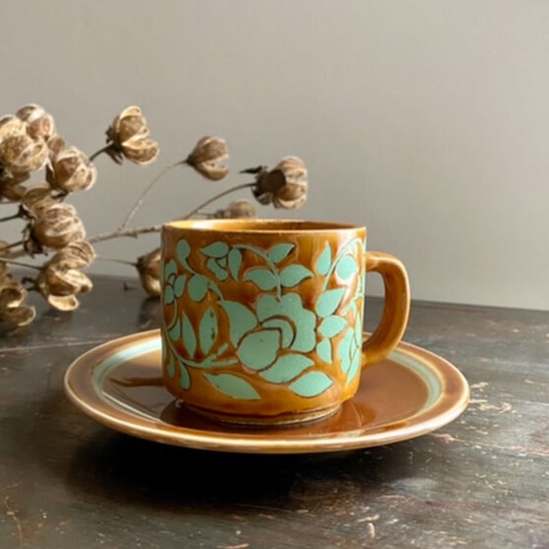 昭和レトロ カップ&ソーサー STONEWARE 1707-5(未使用長期保管 昭和レトロ カップ&ソーサー STONEWARE 1707-5(未使用長期保管