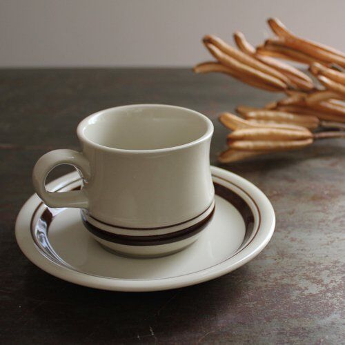 APOLLO STONE カップ＆ソーサー ブラウンライン STONEWARE（未使用長期