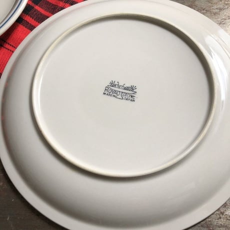 ROYAL STONE　ロイヤルストーン プレート／中皿　ブラウンライン　23.4cm　STONEWARE（使用感あり）
