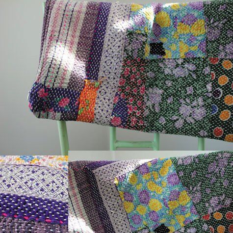 男前 渋い色 カンタキルトクッションカバー ラリーキルト 昭和レトロ 襤褸 男前 渋い色 カンタキルトクッションカバー ラリーキルト 昭和