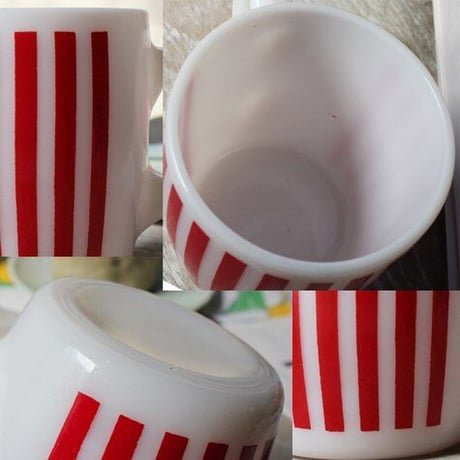 ヘーゼルアトラス プリントマグ　キャンディ ストライプ　赤　★★★☆☆