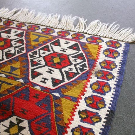 トルコ製 ヴィンテージ キリム絨毯 65cm×160cm