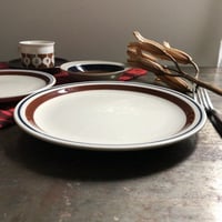 ROYAL STONE　ロイヤルストーン プレート／中皿　ブラウンライン　23.4cm　STONEWARE（傷あり）
