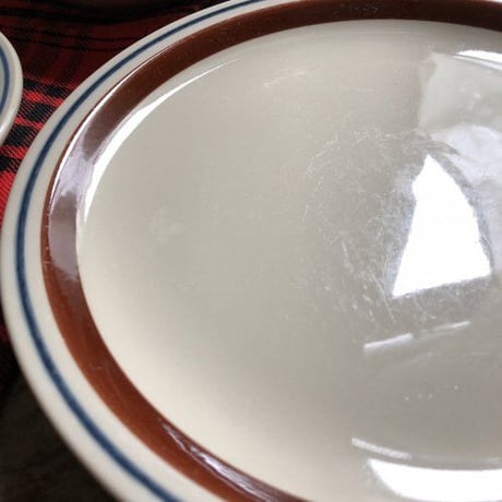 ROYAL STONE　ロイヤルストーン プレート／中皿　ブラウンライン　23.4cm　STONEWARE（傷あり）