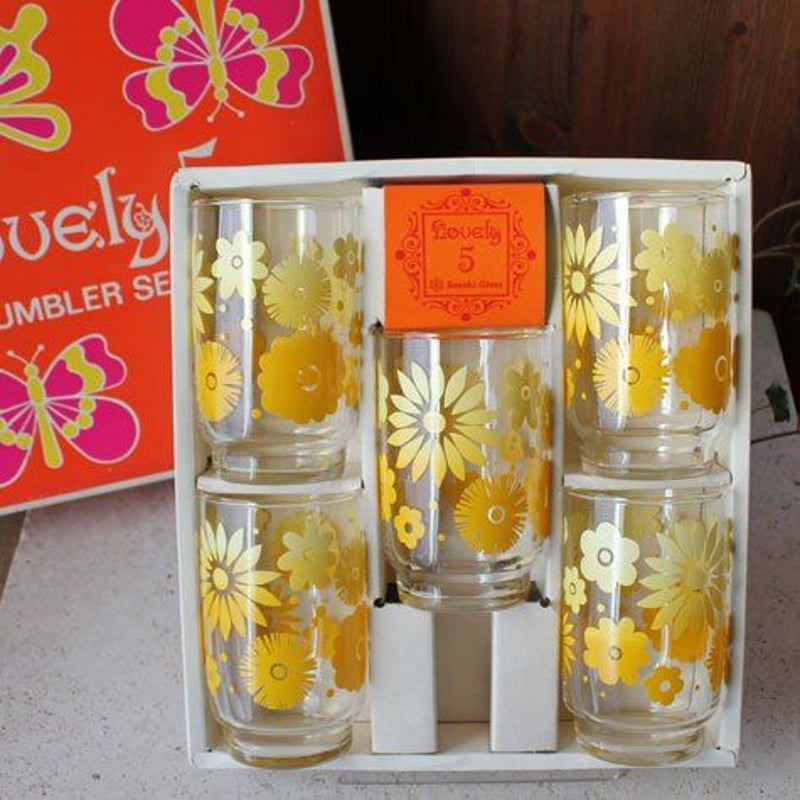 佐々木硝子 Lovely5 ヴィンテージグラス 5客セット 昭和レトロ 佐々木硝子 Lovely5 ヴィンテージグラス 5客セット 昭和レトロ