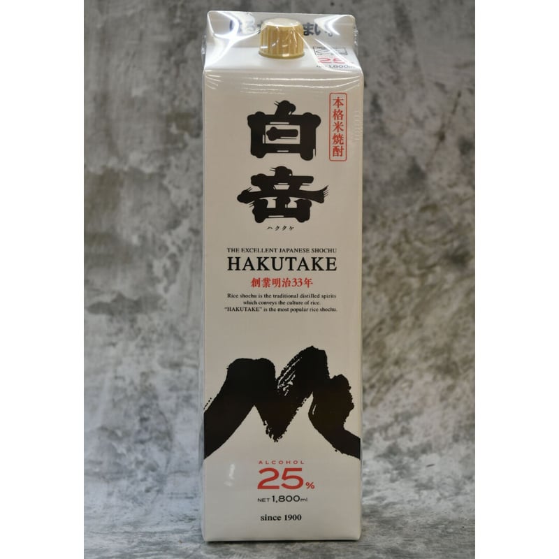 新品！白岳 1800ml 紙パック 25度 6本セット 楽天市場】白岳 25度 1800mlパック 6本セット 米焼酎 高橋酒造