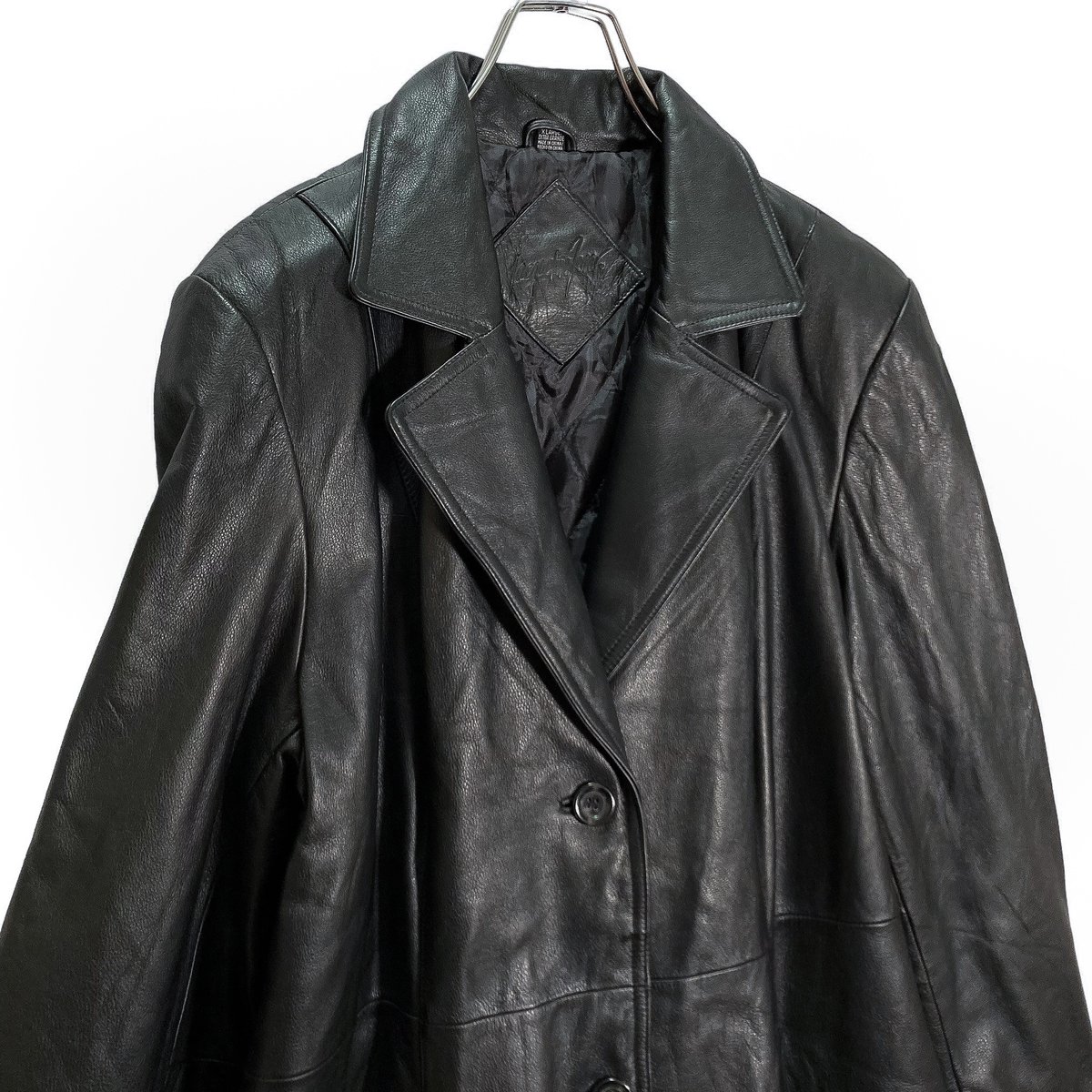 JACQUELINE FERRAR リアルレザーロングコート 1988〜90's Vintage Jacqueline Ferrar Green Color PigSkin Long Coat