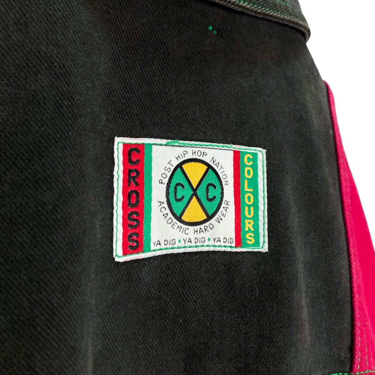 クロスカラーズ CROSS COLOURS カラーデニムジャケット（黒/黄/緑