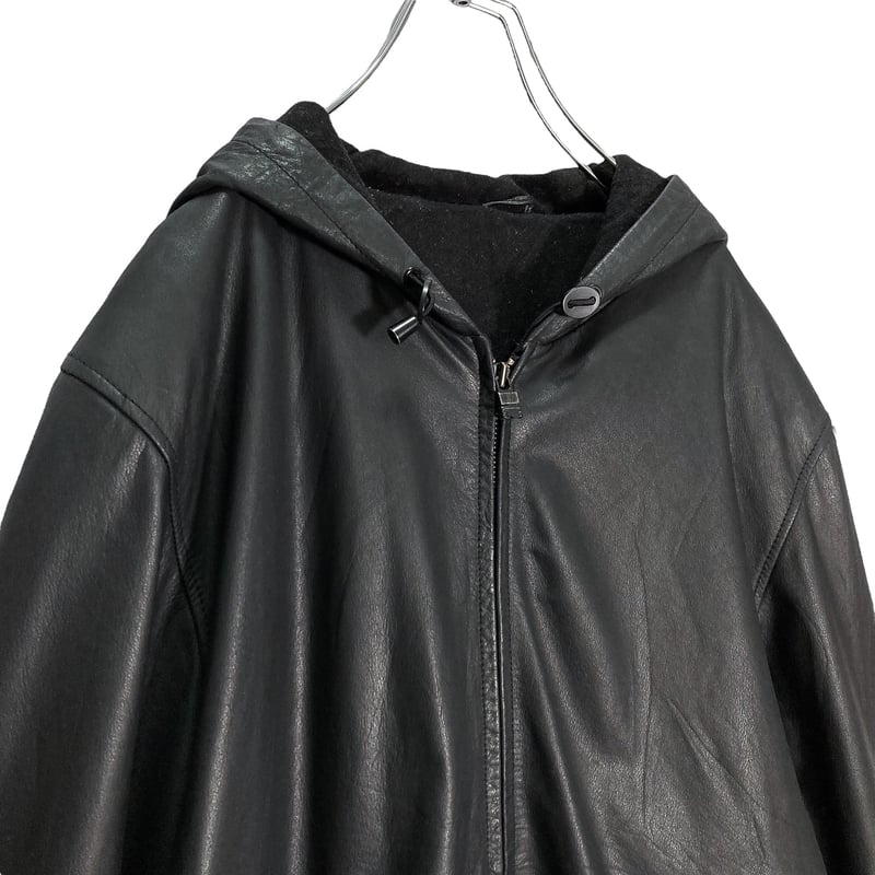ジャケット・アウター 00s Archive fooded leather jacket 00s archive 本革 フード レザージャケット ジップパーカー