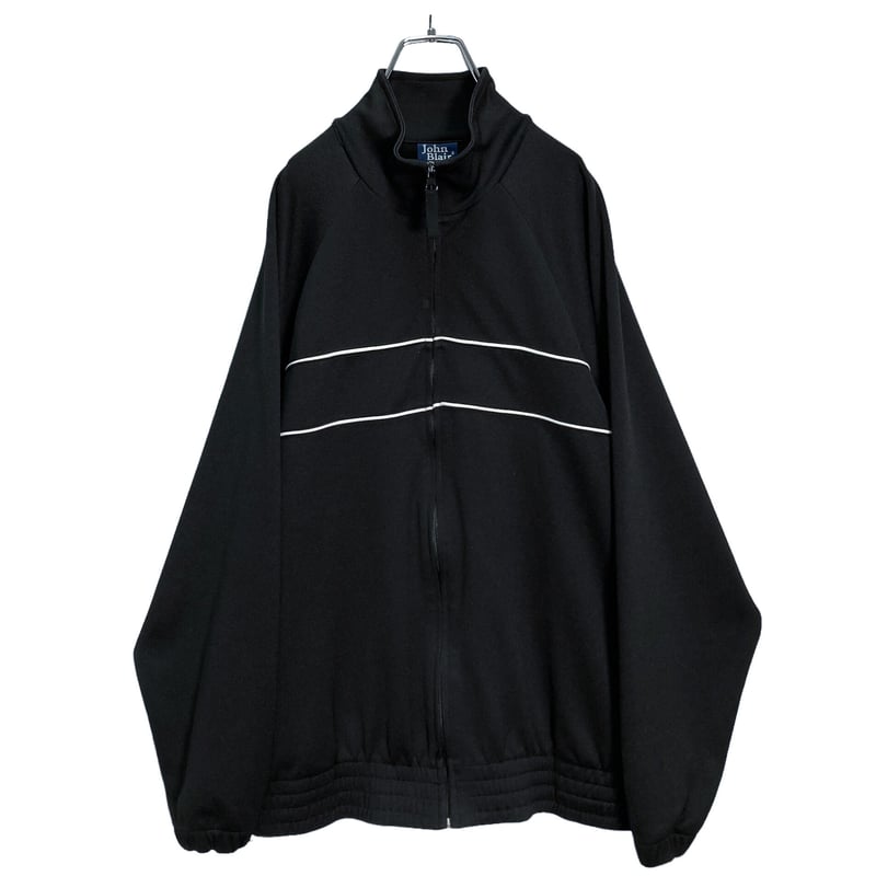 90s John Blair zip-up black track jacket | 無無