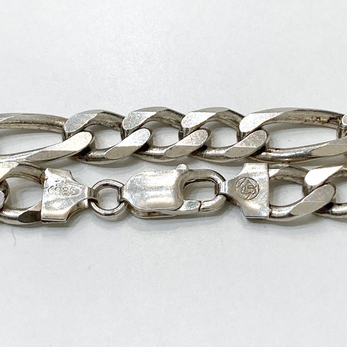 Italy vintage 925 silver Figaro chain bracelet