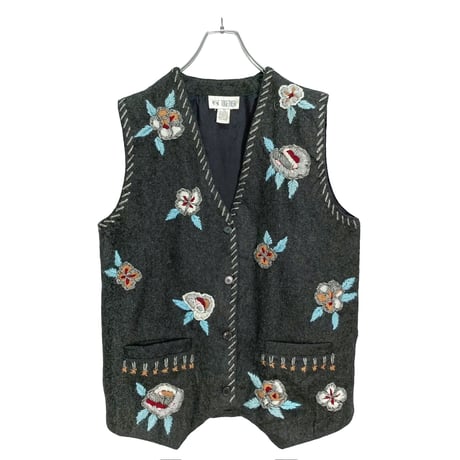90s TOGETHER! embroidered flower design vest