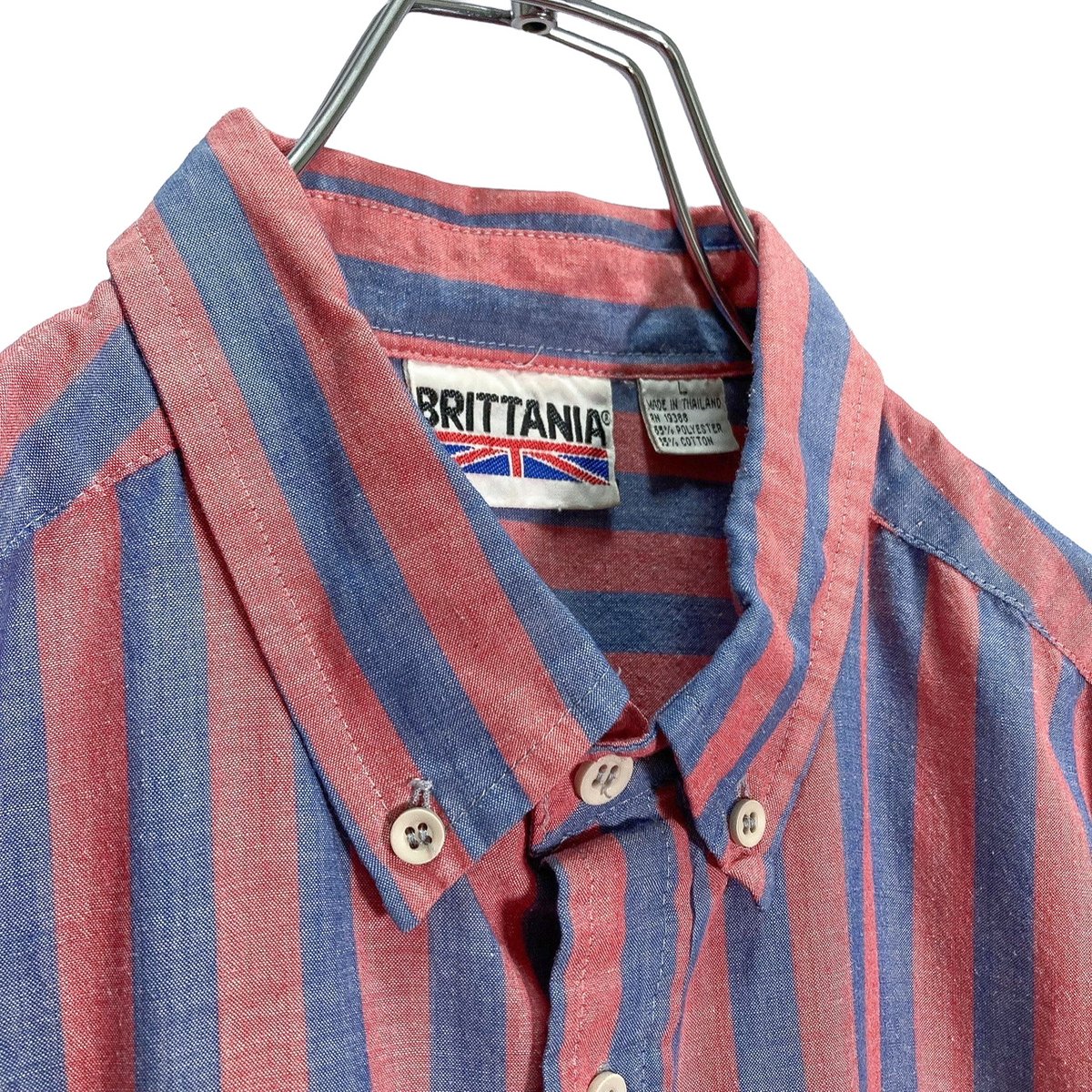 90年代 帝京高校　Admiral 赤 ストライプ 長袖シャツ コムデギャルソン シャツCOMME des GARCONS SHIRT フロント