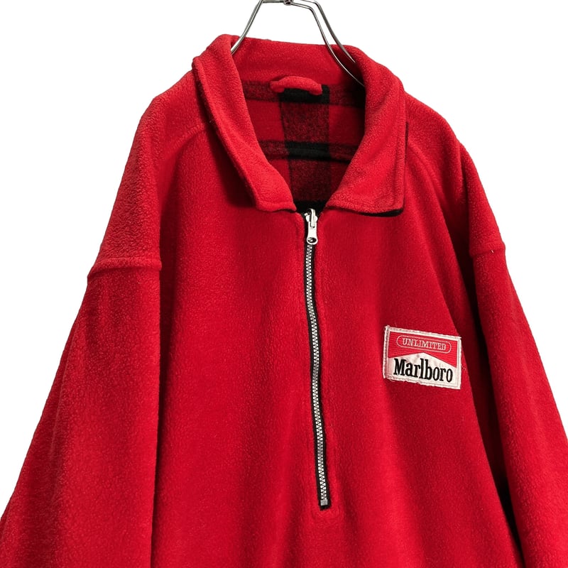 90s Marlboro half zip reversible pullover fleec