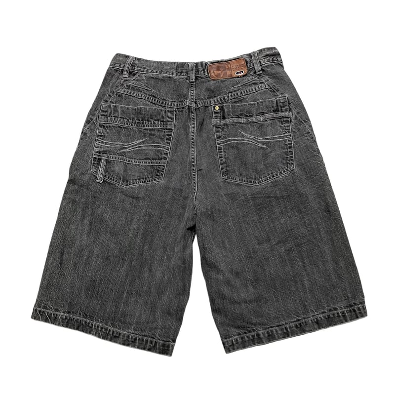 90-00s PHAT FARM black denim half pants | 無無