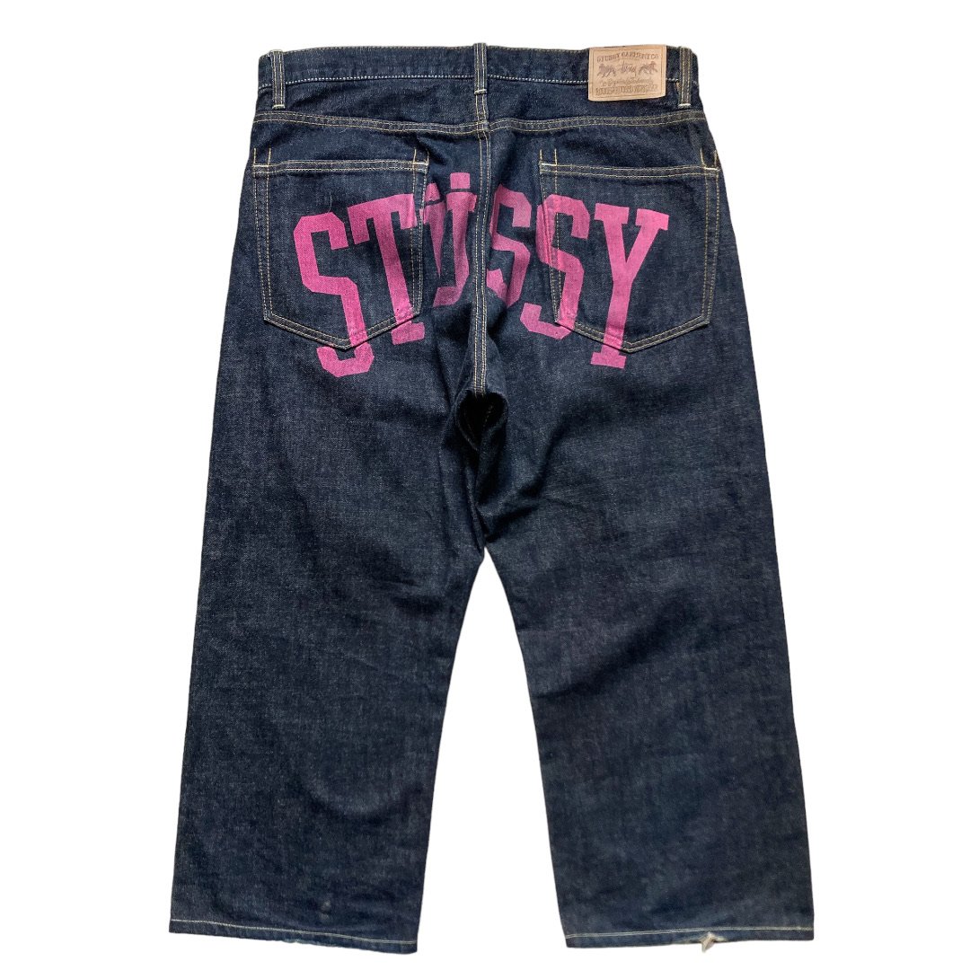 STUSSY ROUGH and RUGGED buck printed denim pant