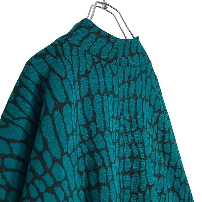 80s units mock neck all pattern knit sew | 無無