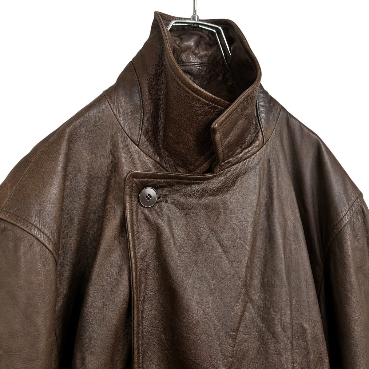 agnès b. HOMME カーフレザーコート フランス製　ヴィンテージ 90s French agnes b. HOMME calf leather brown co