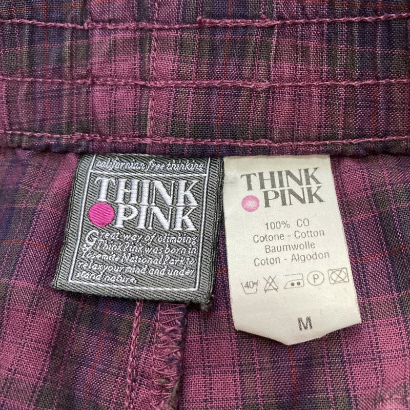 Euro vintage THINK PINK check clanque pants | 無無