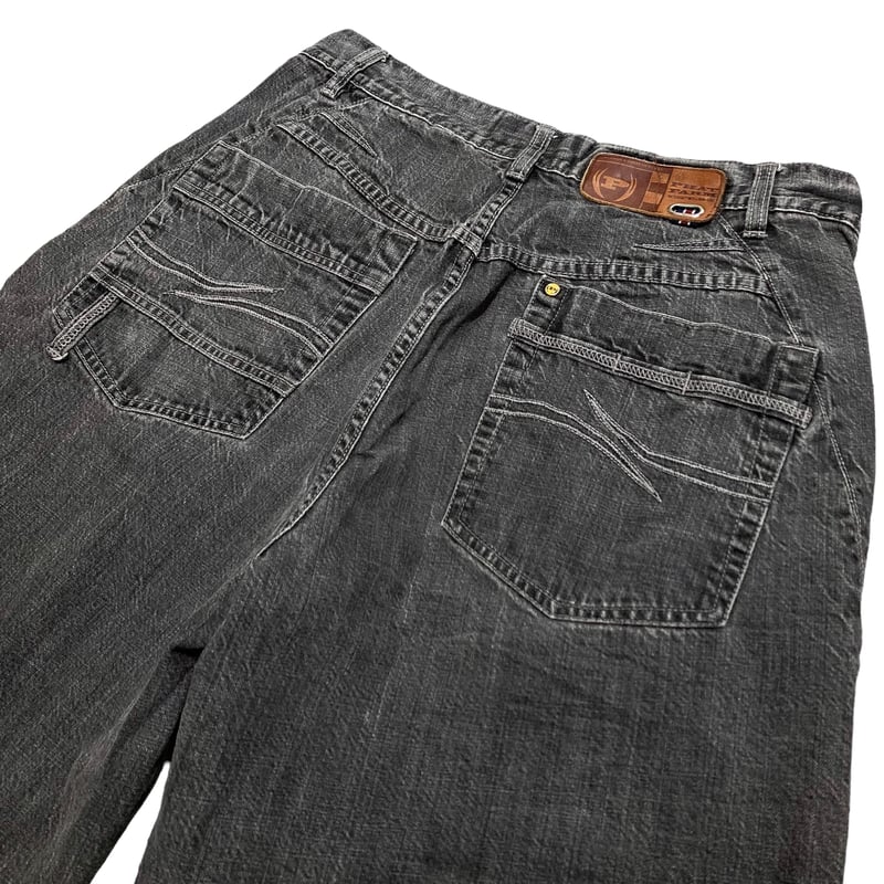90-00s PHAT FARM black denim half pants | 無無