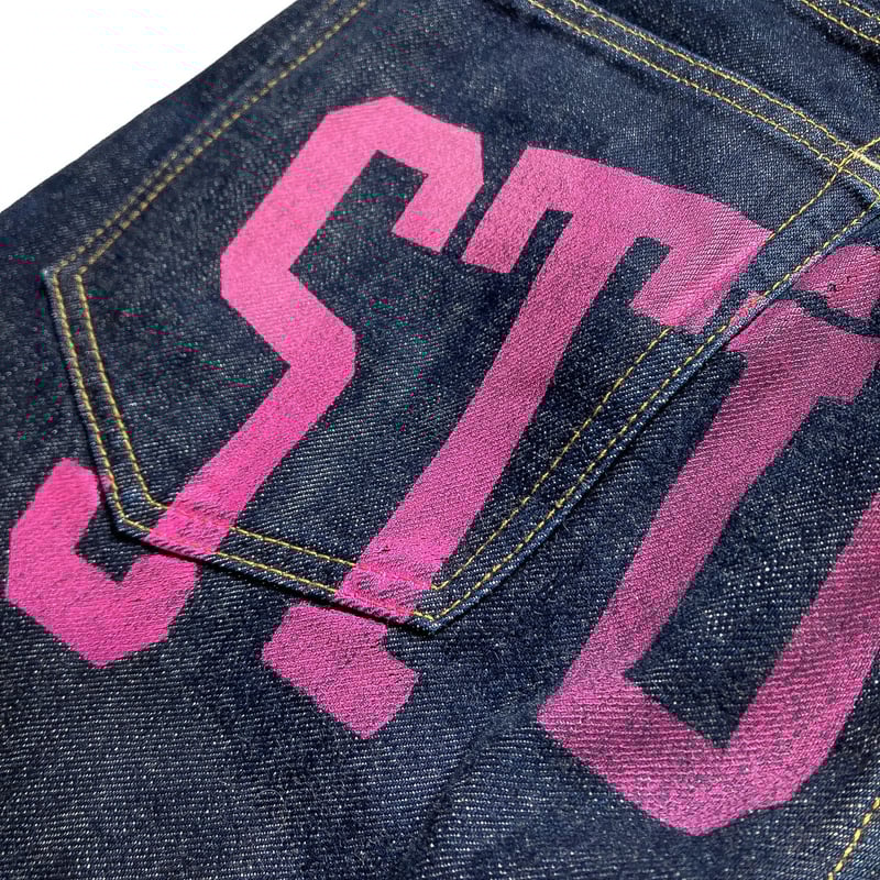 STUSSY ROUGH and RUGGED buck printed denim pant STUSSY ROUGH and RUGGED buck printed denim pant