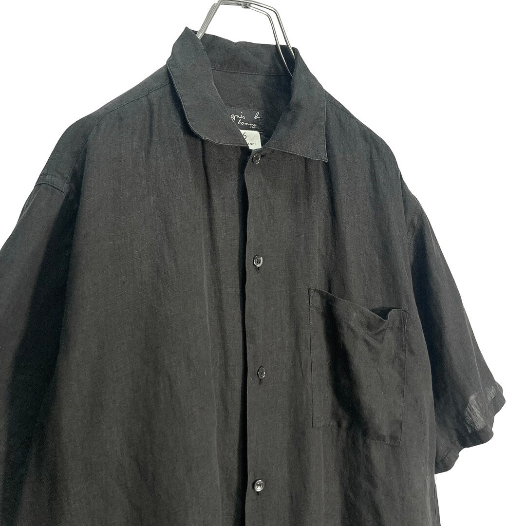 トップス archive agnes b. homme L/S shirt y2k agnes b. homme S/S Black linen shirt | 無無