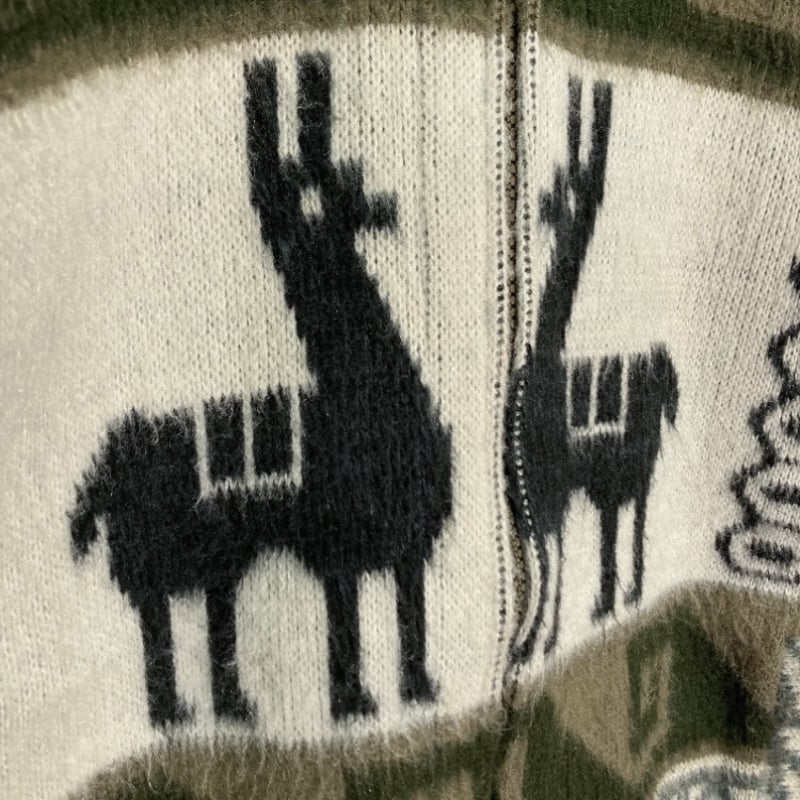 RUMINAHUI zip-up Ecuador woolknit jacket