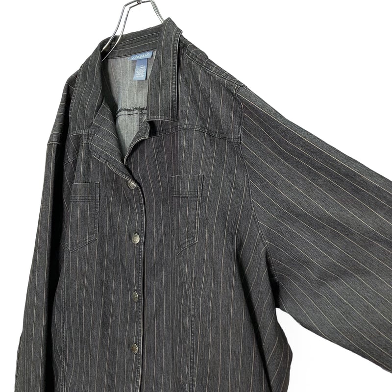 90s LIZ&Me Bigsized black stripe jacket | 無無