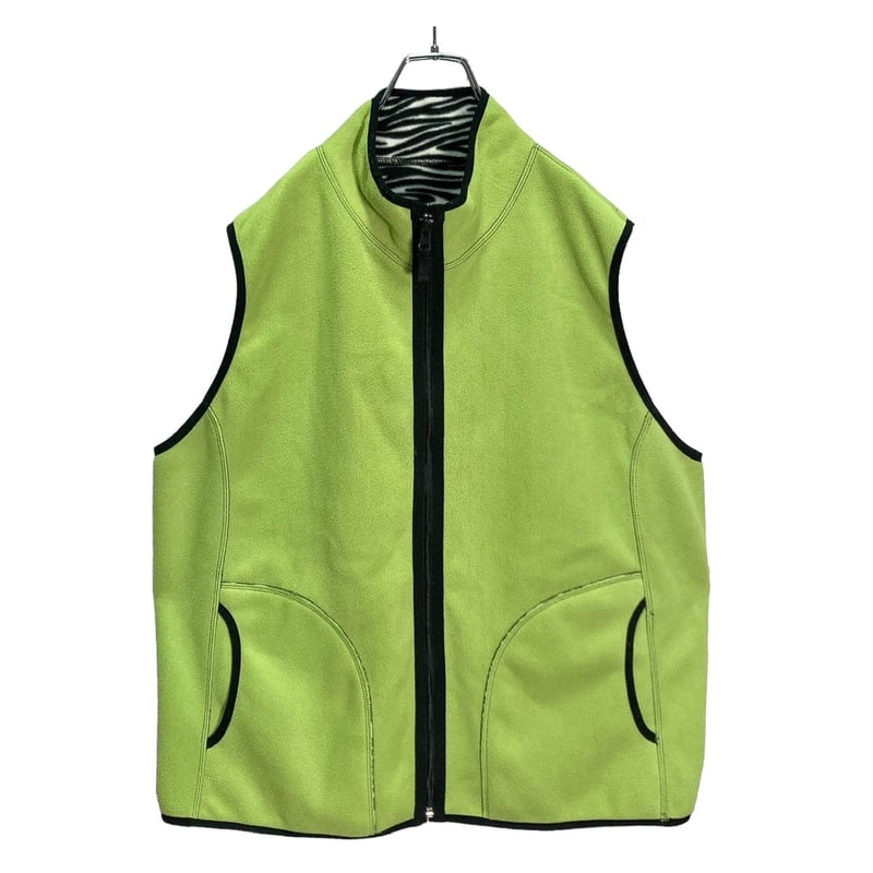 リバーシブル ベスト サイズ1 90-00s KIM ROGERS zebra pattern reversible flee