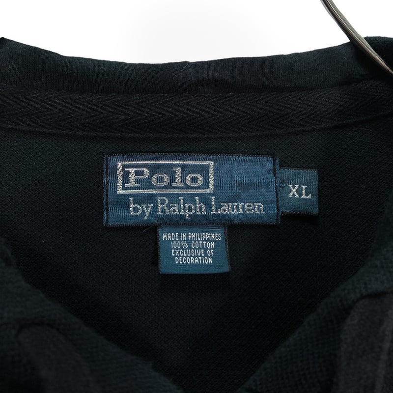 90s Polo by Ralph Lauren zip-up cotton black ho