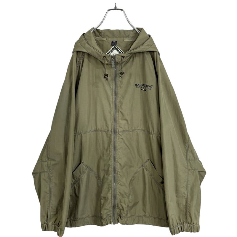  peak フード付きフルジップナイロンジャケット カーキ 90s GEAR FOR SPORTS zip-up hooded nylon jacket