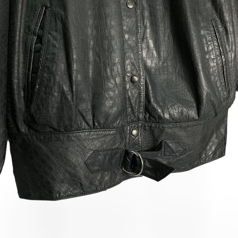 80-90s YESSICA C&A embossing design leather jac