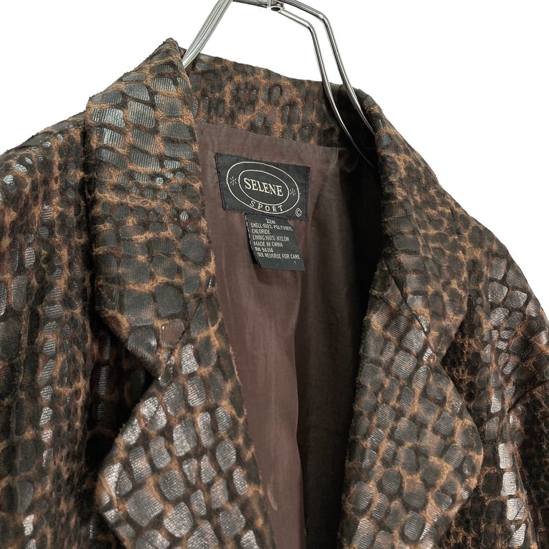 90s SELENE SPORT zip-up leopard embossing jacke 90s SELENE SPORT zip-up leopard embossing jacke