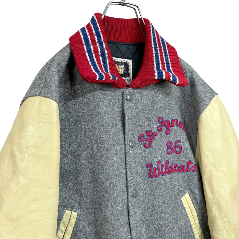 70sヴィンテージ　Golden Bearスタジャン 70年代 70s ゴールデンベアー アメリカ製 アワードジャケット 赤