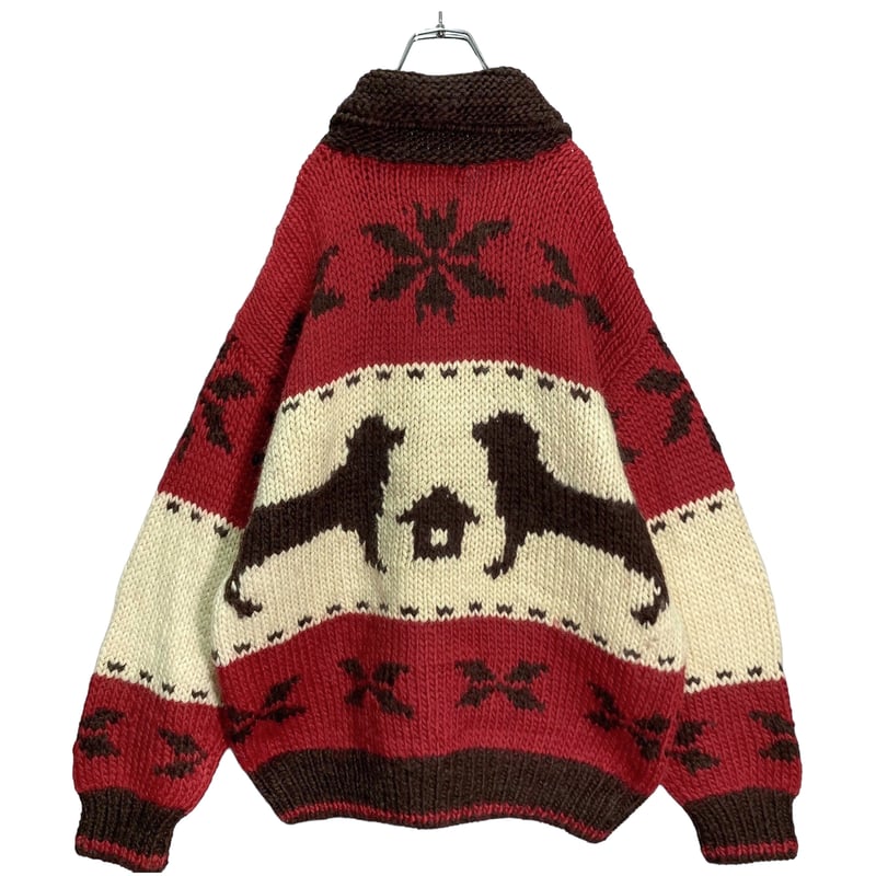 90-00s FIRST DOWN zip-up cowichan knit cardigan