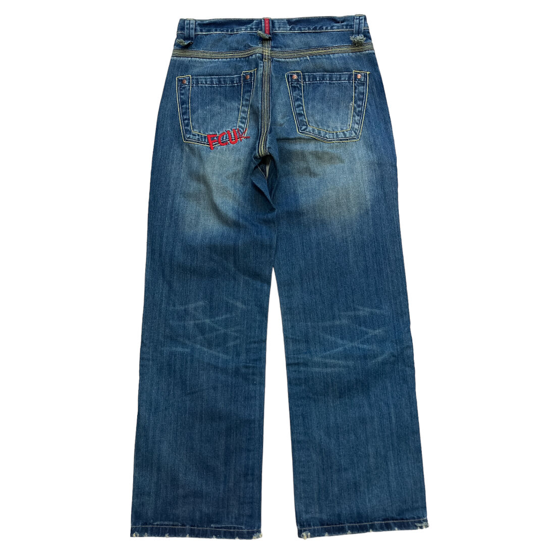 90-00s fuck jeans embroidered denim pants | 無無 90-00s fuck jeans embroidered denim pants | 無無