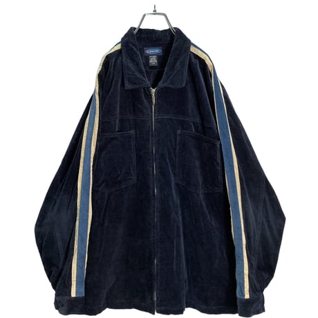 90s BASIC STOCK zip-up velours lined jacket