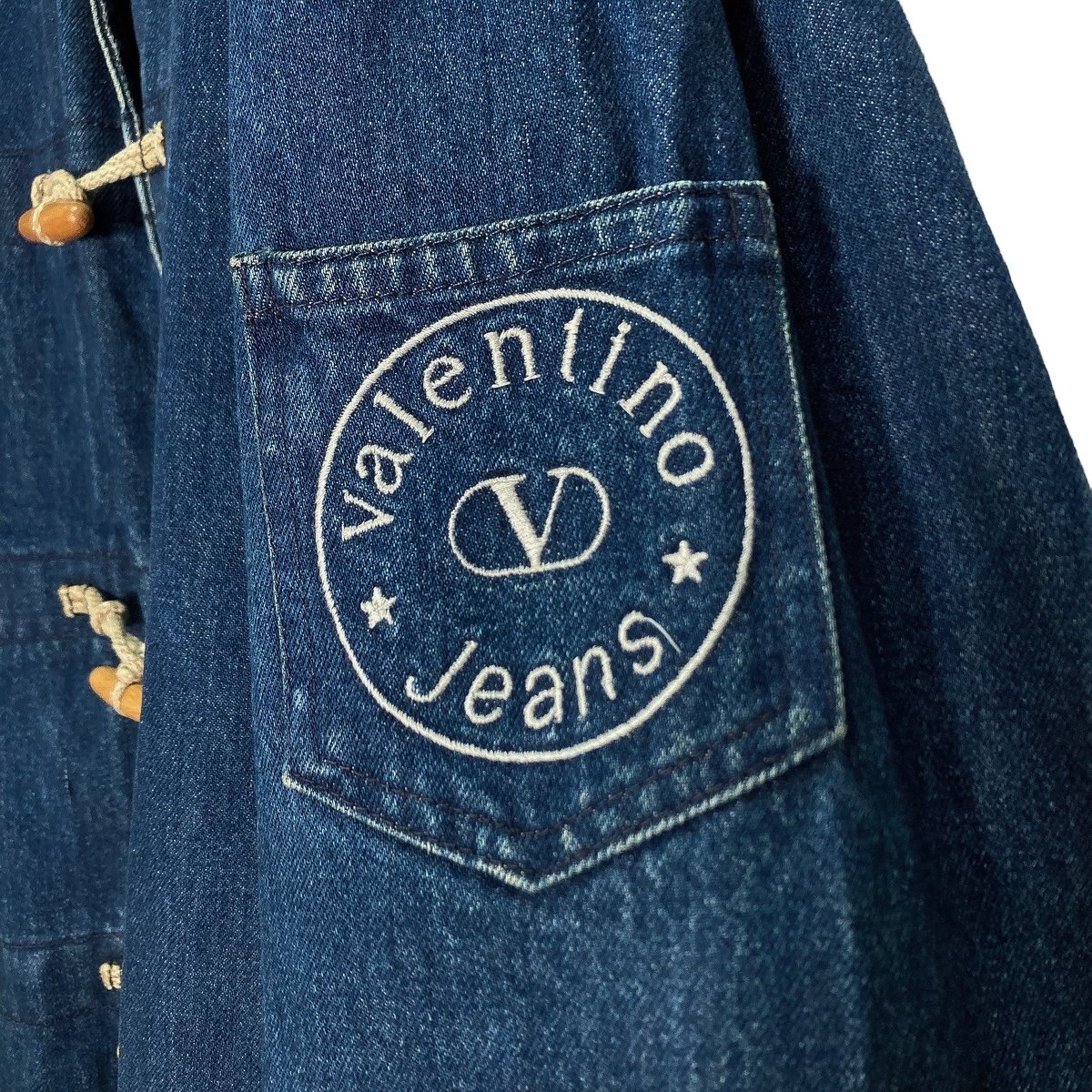 90s Valentino Jeans check lining denim duffle c 90s Valentino Jeans check lining denim duffle c