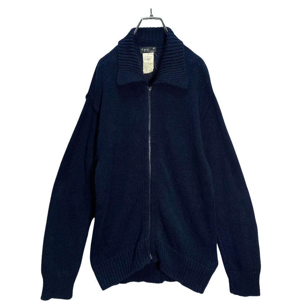 80-90s agnes b. zip-up knit cardigan jacket | 無無