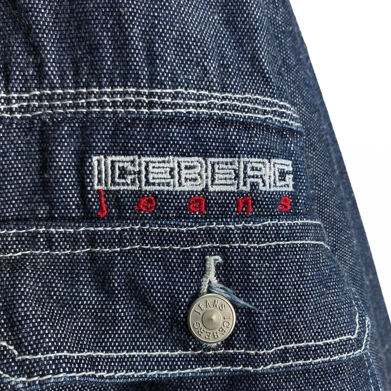 90s ICEBERG jeans Bigsized design denim jacket 90s ICEBERG jeans Bigsized design denim jacket