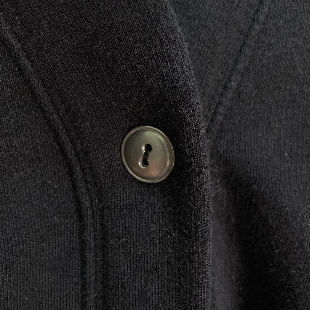 90s-00s black sweat cardigan | 無無