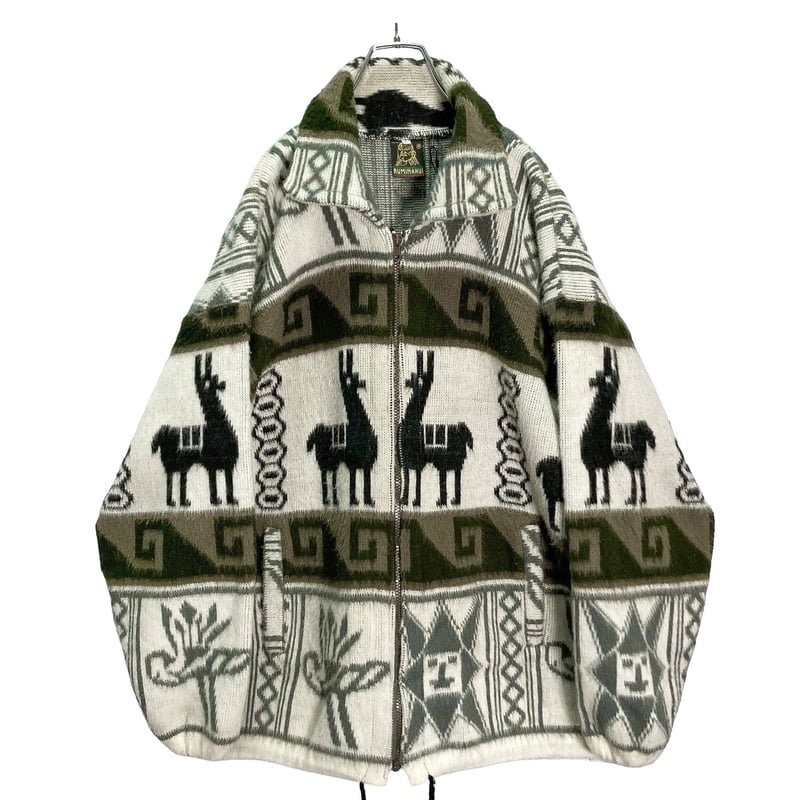 RUMINAHUI zip-up Ecuador woolknit jacket