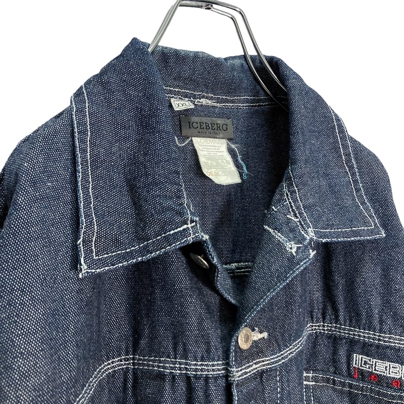 90s ICEBERG jeans Bigsized design denim jacket 90s ICEBERG jeans Bigsized design denim jacket