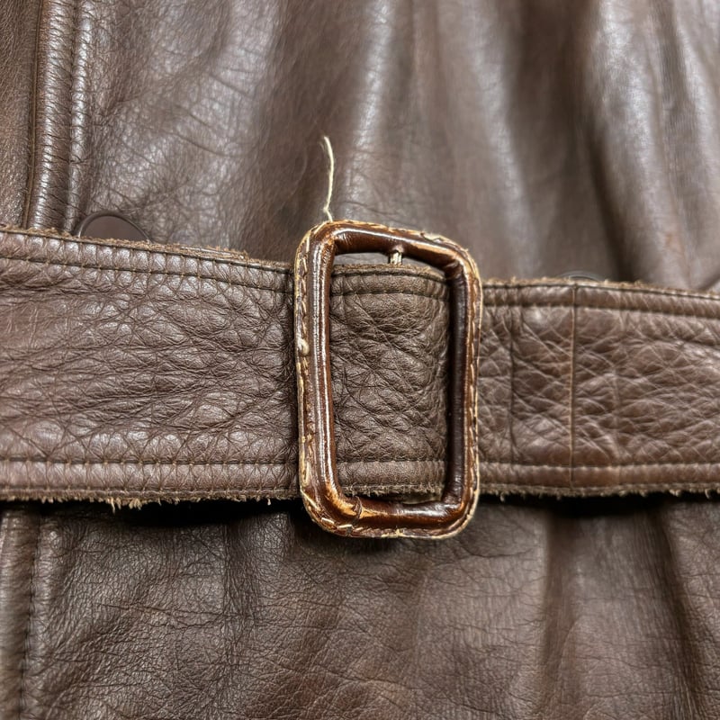 90s French agnes b. HOMME calf leather brown co