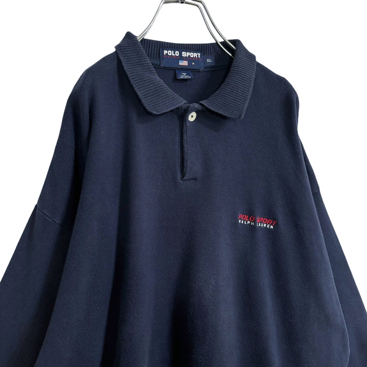 90s POLO SPORT-RL Made in USA L/S sweat polo sh