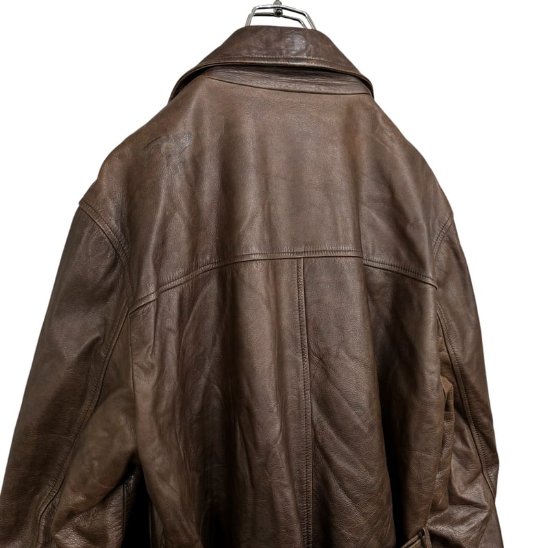 90s French agnes b. HOMME calf leather brown co